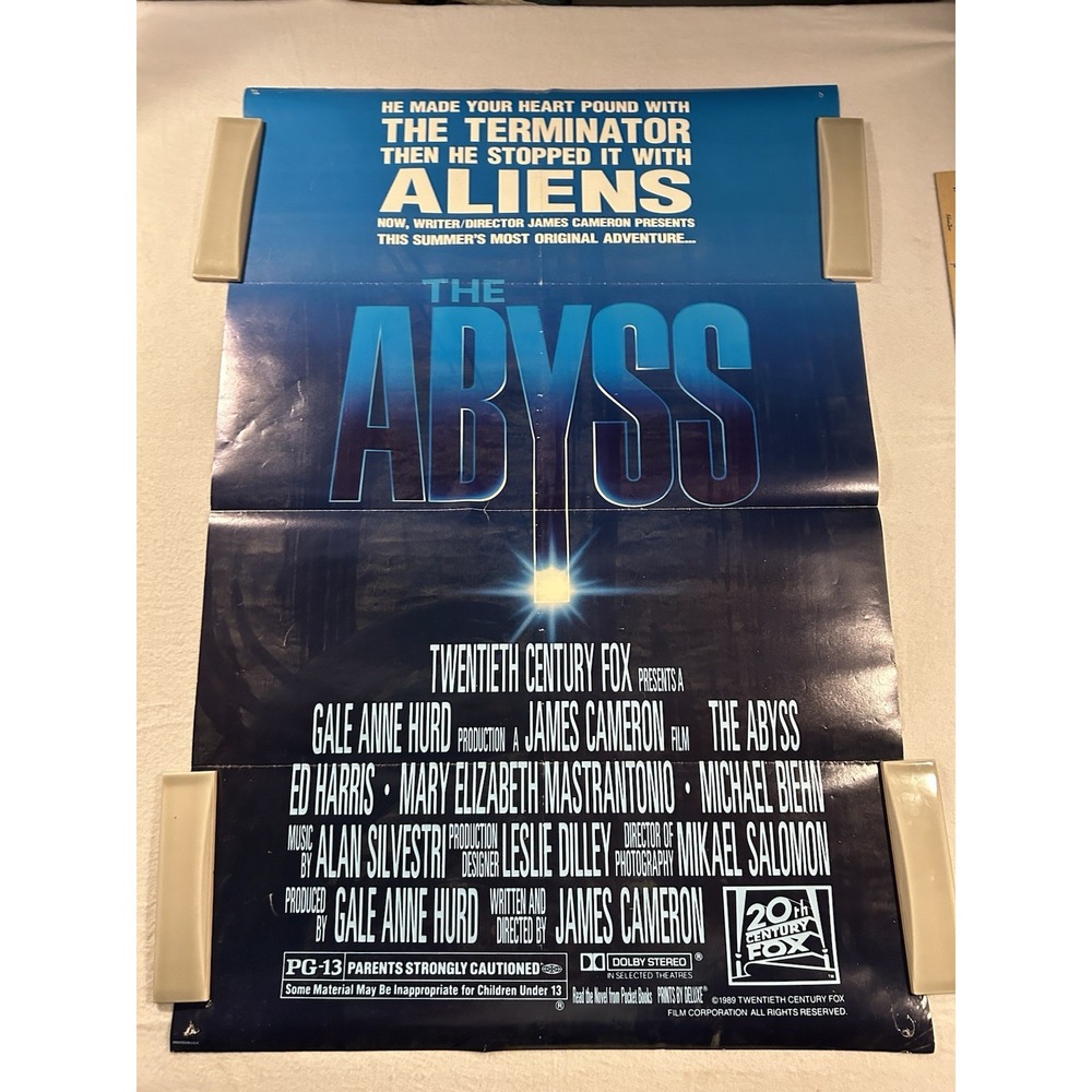 The Abyss 1989 James Cameron Advance Original 27x41 US Movie Poster Folded 1-SH
